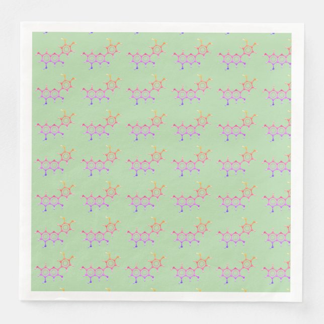 Serviette En Papier Science Garden Party Molecule Naples (Devant)