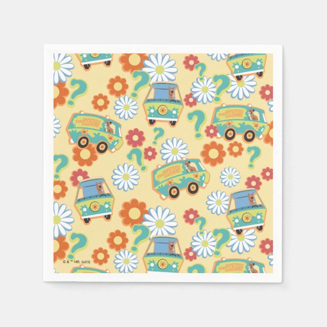 Serviette En Papier Scooby-Doo Mystery Motif de fleurs (Devant)