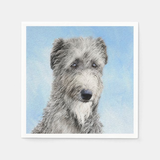 Serviette En Papier Scottish Deerhound Peinture - Cute Original Chien  (Devant)