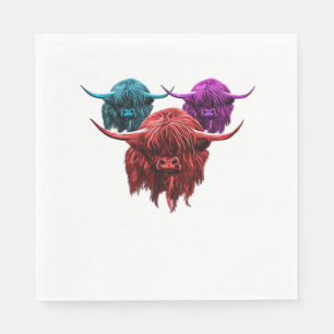 Serviette En Papier Scottish Highland Cow Colorful Herd Classic T-Shi