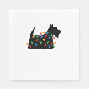 Serviette En Papier Scottish Terrier Scottie Chien Noël Lumières Cadea