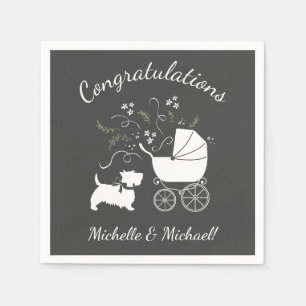 Serviette En Papier Scotty Baby shower Chien Chien Chien Chien Chien C