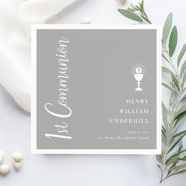 Serviette En Papier Script Boys 1ère communion (Créateur téléchargé)