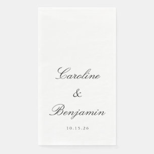 Serviette En Papier Script classique Mariage élégant Nom personnalisé 