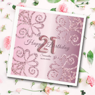 Serviette En Papier Script de ballon à paillettes rose Princesse pour