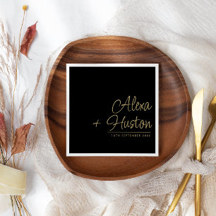 Serviette En Papier Script de calligraphie Répétition Mariage personna