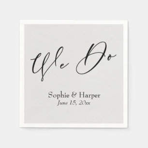Serviette En Papier Script De Luxe Typographie Simple Nous Faisons Gri