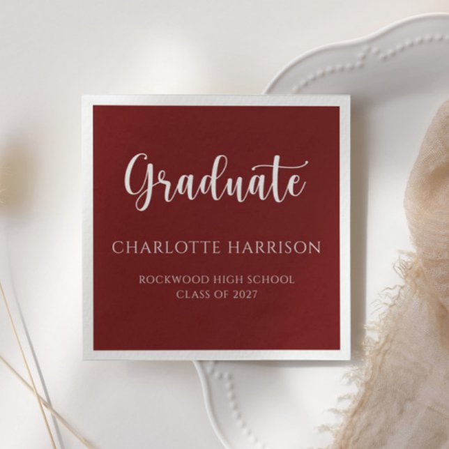 Serviette En Papier Script décontracté papier de graduation moderne (Créateur téléchargé)