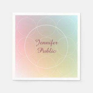 Serviette En Papier Script d'écriture Modèle coloré moderne