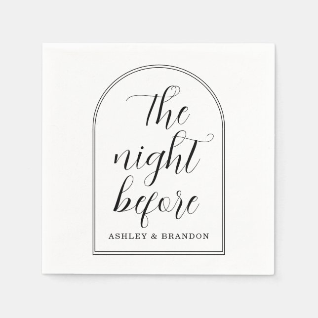 Serviette En Papier Script Minimal La Nuit Avant Les Serviettes (Devant)