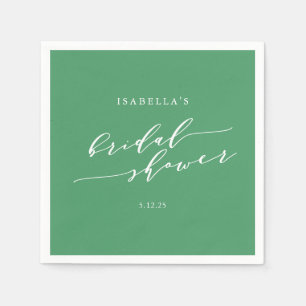 Serviette En Papier Script minimaliste Fête des mariées personnalisée