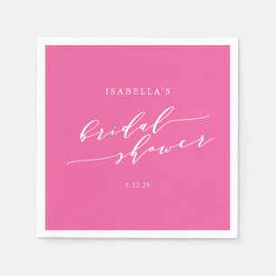 Serviette En Papier Script minimaliste Fête des mariées personnalisée 