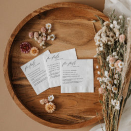 Serviette En Papier Script moderne Fun Faits Mariage Napkins