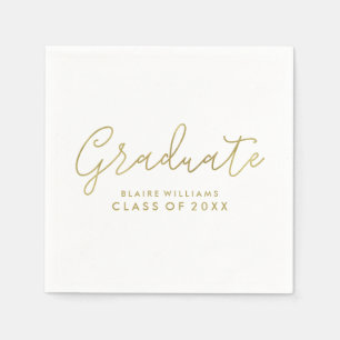 Serviette En Papier Script moderne Graduation personnalisée