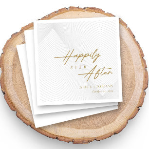 Serviette En Papier Script or sur dentelle géométrique Mariage personn