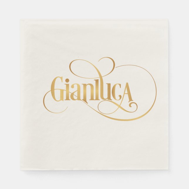Serviette En Papier Script Tourbillonnant personnalisé Gianluca (Devant)