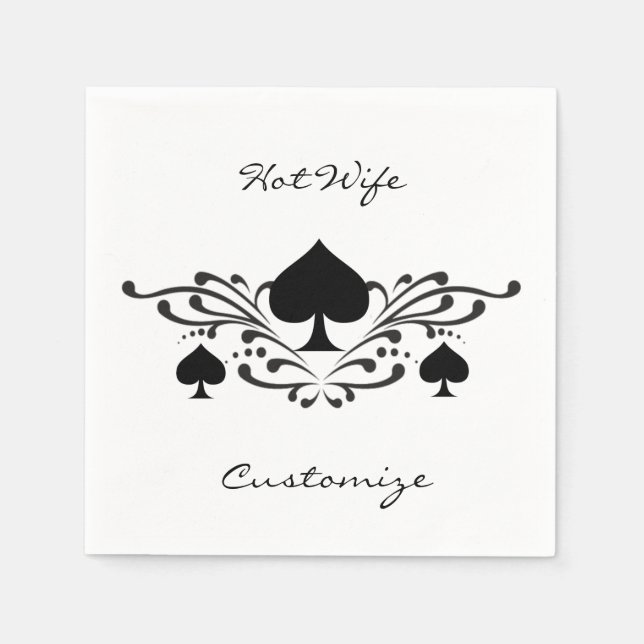 Serviette En Papier Scroll de style tatouage Black Spades Thunder_Cove (Devant)