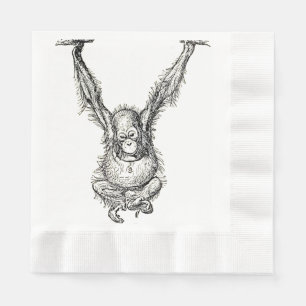 Serviette En Papier Se Poser Autour - Young Ape Gorilla