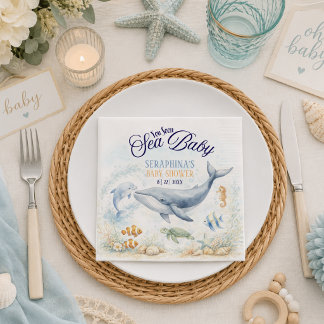 Serviette En Papier Sea You Soon Baby Shower