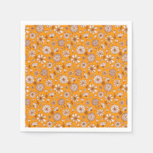 Seamless Floral pattern orange