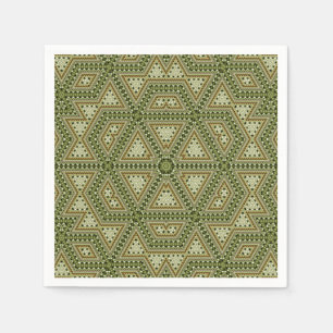 Serviette En Papier Seamless mosaic abstract kaleidoscope green triang