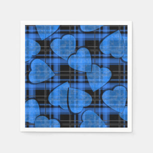 Serviette En Papier Seamless Valentines Day marine coeurs à damiers pl