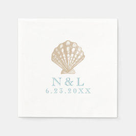 Serviette En Papier Seashell Nautical Beach Wedding | Fête des mariées