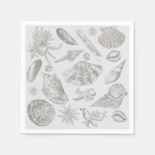 Serviette En Papier Seashell Soft Antique Art Beach Shops