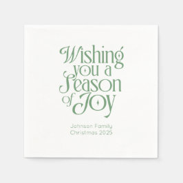 Serviette En Papier Season of Joy Holiday Napkins Personalized
