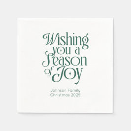 Serviette En Papier Season of Joy Holiday Napkins Personalized