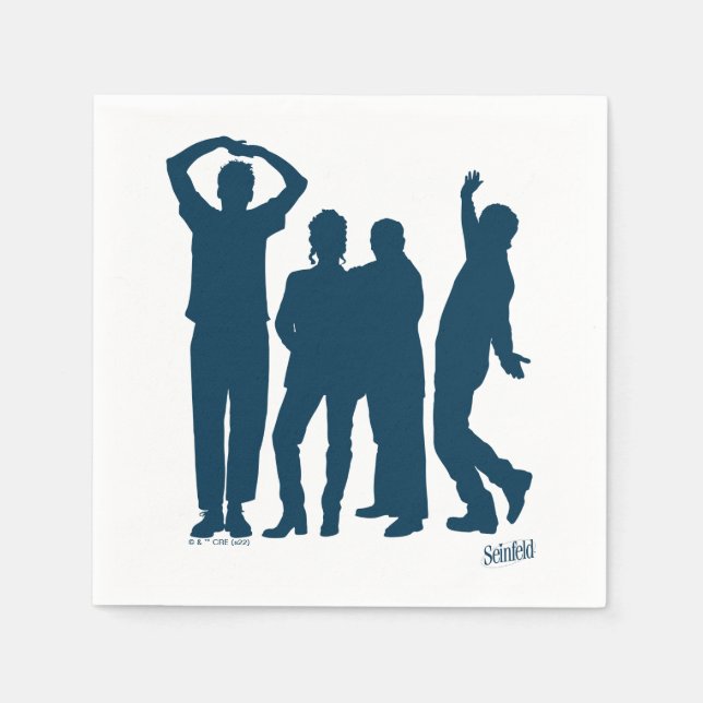 Serviette En Papier Seinfeld | Graphique de silhouette de groupe (Devant)