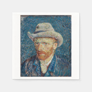 Serviette En Papier Self Portrait de Grey Felt Hat by Vincent van Go