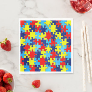 Serviette En Papier Sensibilisation sur l'autisme-Puzzle par Shirley T