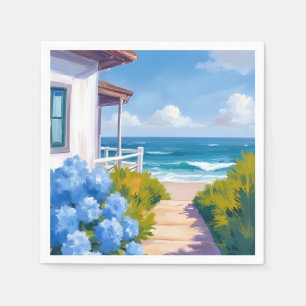 Serviette En Papier Sentier de la plage de Cape Cod Peinture côtière