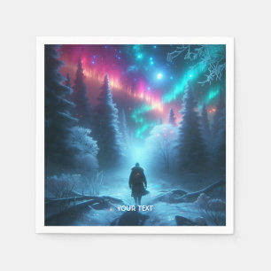 Serviette En Papier Sentier d'hiver mignon Imaginaire neige