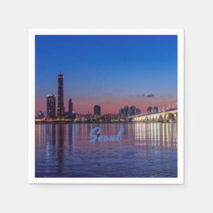 Serviette En Papier Seoul, capitale de la Corée du Sud Skyline