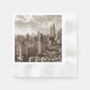 Serviette En Papier Sepia New York