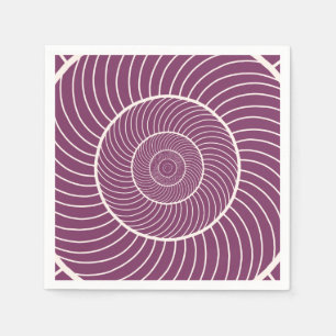 Serviette En Papier Séquence de fibonacci d'escargot à crème violette