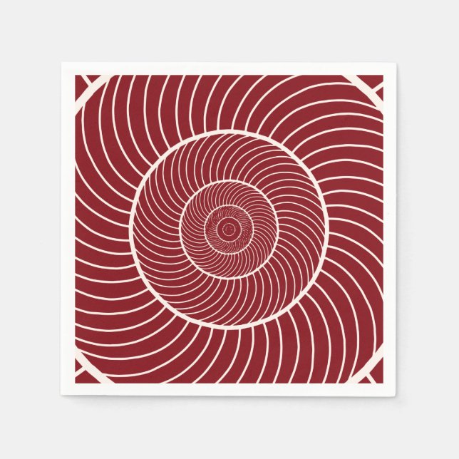 Serviette En Papier Séquence de fibonacci d'escargot de la crème rouge (Devant)