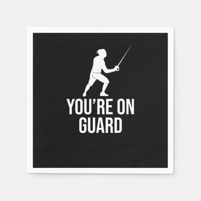 Serviette En Papier Séquence Sablier Foil Sword Fencer (Devant)