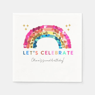 Serviette En Papier Séquin coloré Arc en arc-en-ciel papier d'annivers