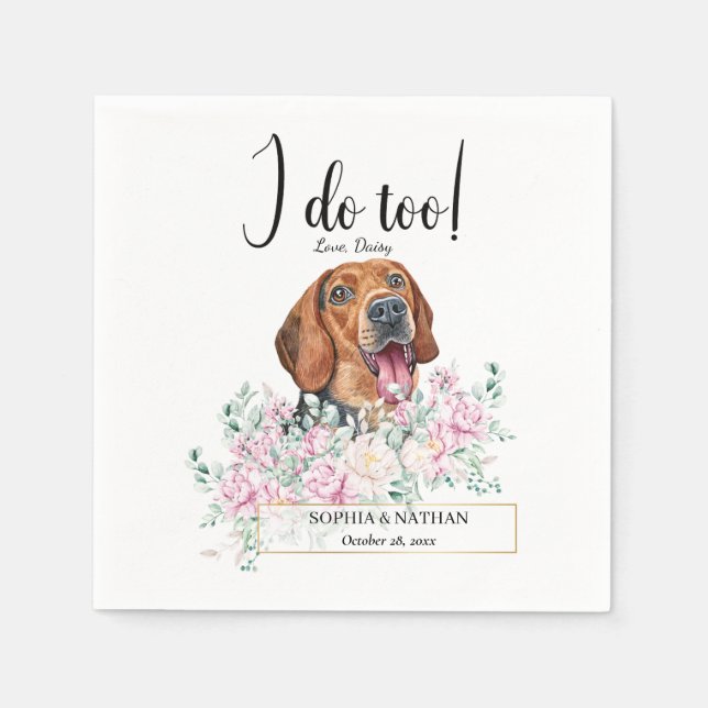 Serviette En Papier Serbe Hound Chien Mariage Cocktail Napkins (Devant)