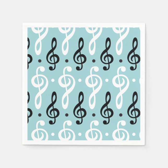 Serviette En Papier Serene Melodies Treble Clef (Devant)