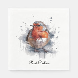 Serviette En Papier Serene Robin, personnalisée