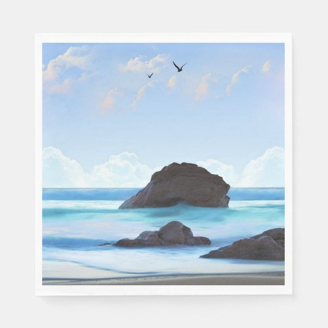 Serviette En Papier Sérénité, nuages, beauté tranquille (Devant)