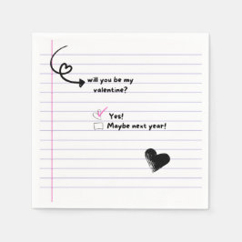 Serviette En Papier Serez-Vous Mon Valentine Note Naples