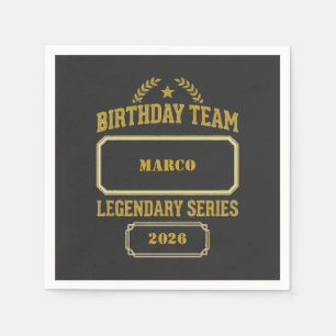 Serviette En Papier Série Légendaire Personnalisée Or Anniversaire