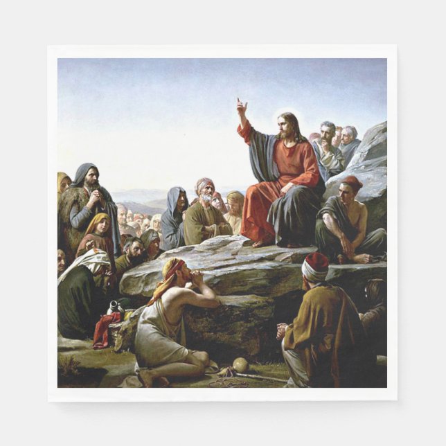 Serviette En Papier Sermon sur le Mont - Carl Bloch peinture (Devant)