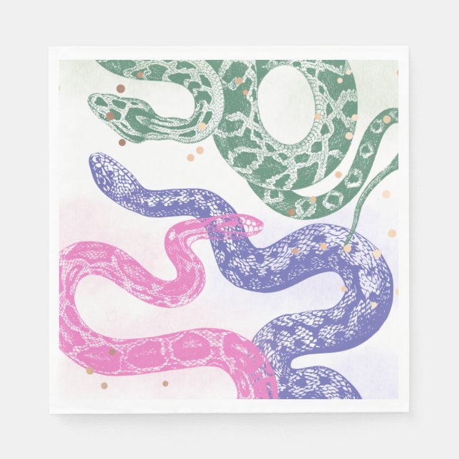 Serviette En Papier Serpent Anniversaire de la fête Naples (Devant)