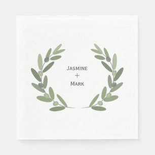 Serviette En Papier Serre d'olive verte personnalisée